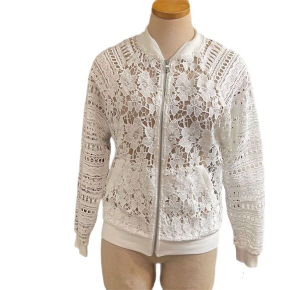 NWT Skye’s The Limit White Lacey Jacket Size Small New - Picture 1 of 9